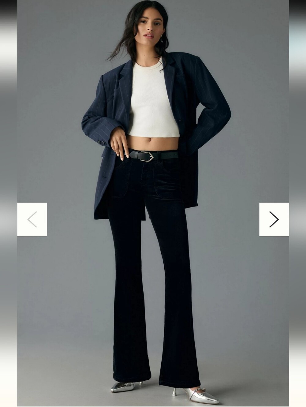 Pilcro Anthropologie Black Velvet Flared Cordoroy Jeans 30